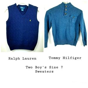 TWO Boys Tops! Hilfiger Sweater & R Lauren Vest!!